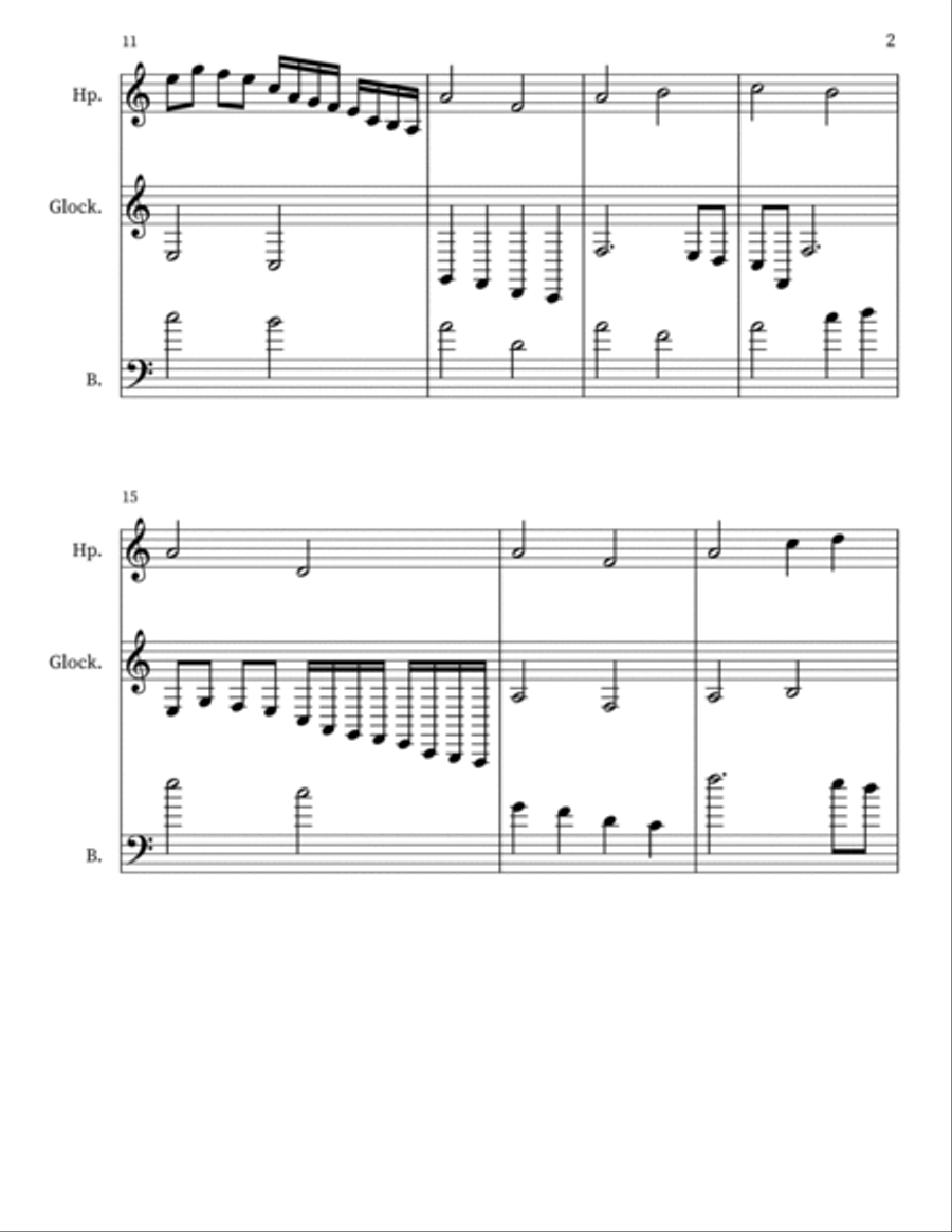 Z 106 for harp, glockenspiel & upright bass Double Bass scores gallery preview page 2