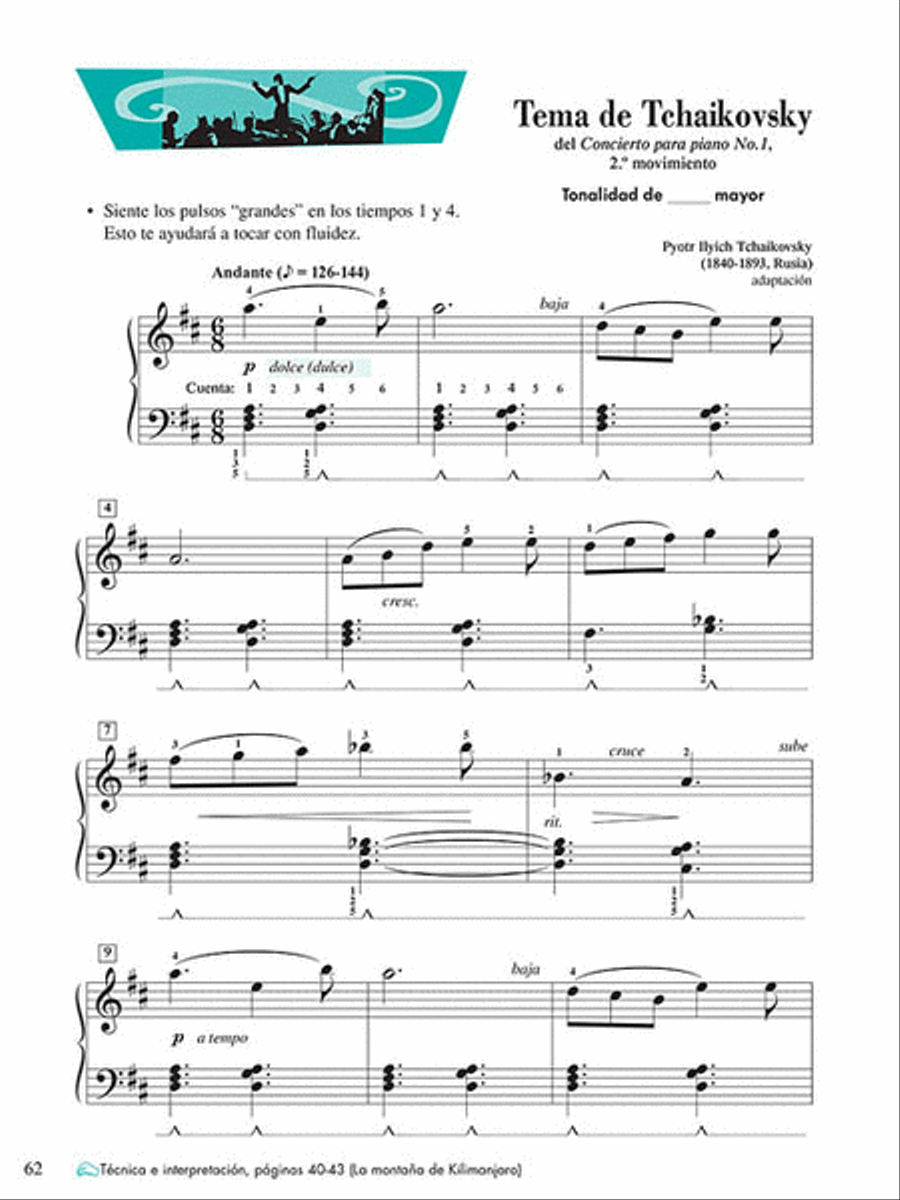 Libro de lecciones y teoria, Nivel 5 Piano Method scores gallery preview page 6