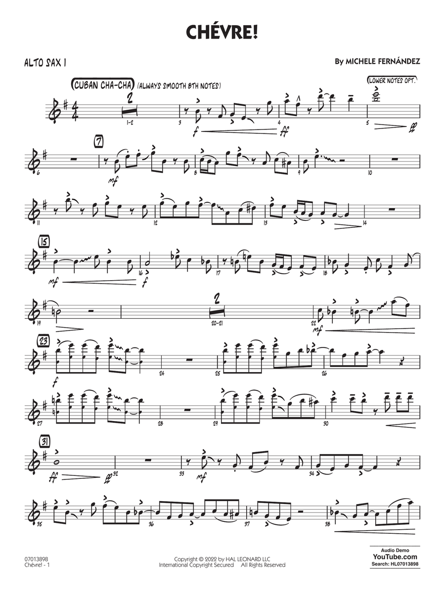 Chévre! - Alto Sax 1 Jazz Ensemble scores gallery preview page 1