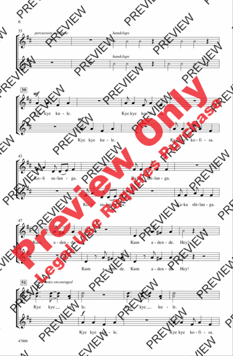 Kye Kye Kule 2-Part scores gallery preview page 5