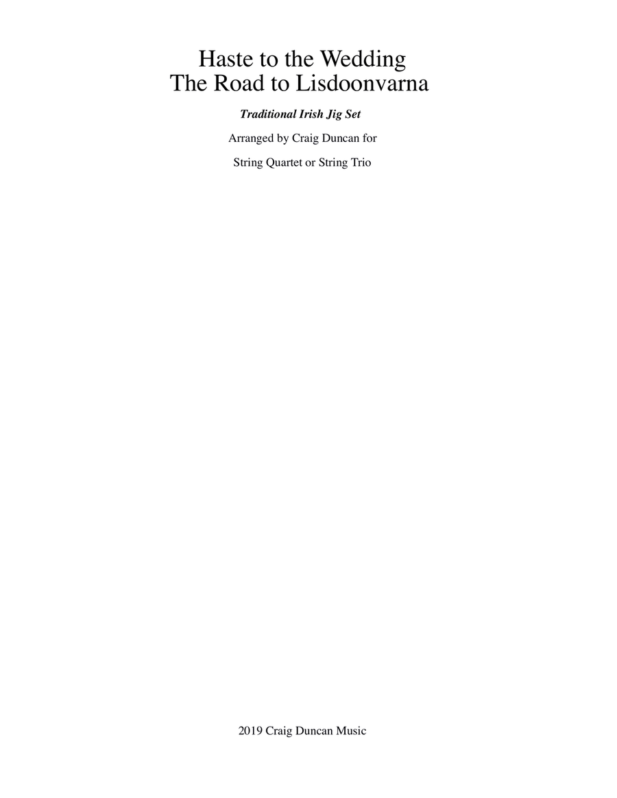 Haste to the Wedding and The Road to Lisdoonvarna String Quartet scores gallery preview page 1
