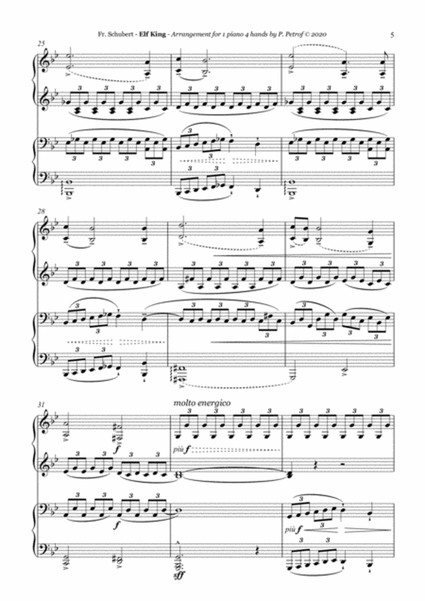 Schubert - Elf King - piano 4 hands - score and parts image number null