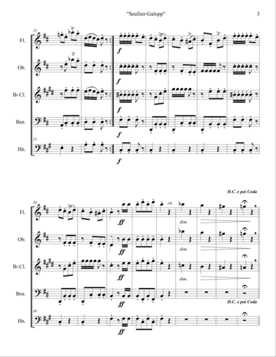 Seufzer-Galopp Woodwind Quintet scores gallery preview page 5