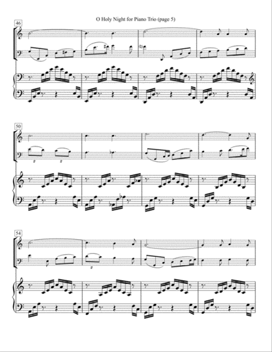 O Holy Night for Piano Trio Piano Trio scores gallery preview page 5
