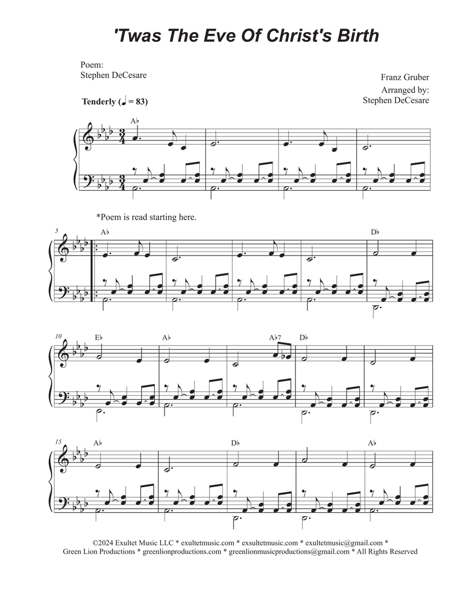 Book cover for 'Twas The Eve Of Christ's Birth (2-part choir - (TB)