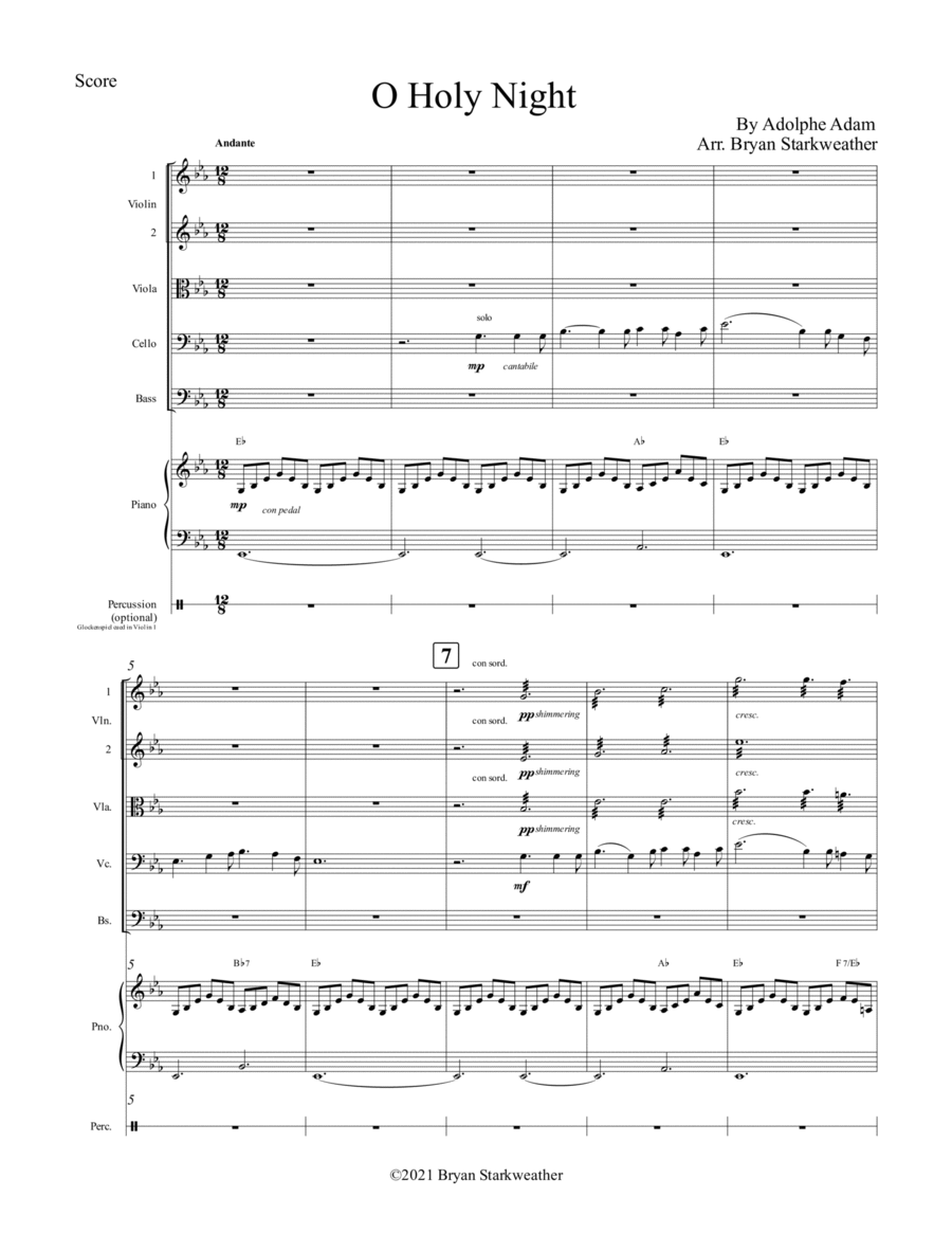 O Holy Night String Orchestra scores gallery preview page 1