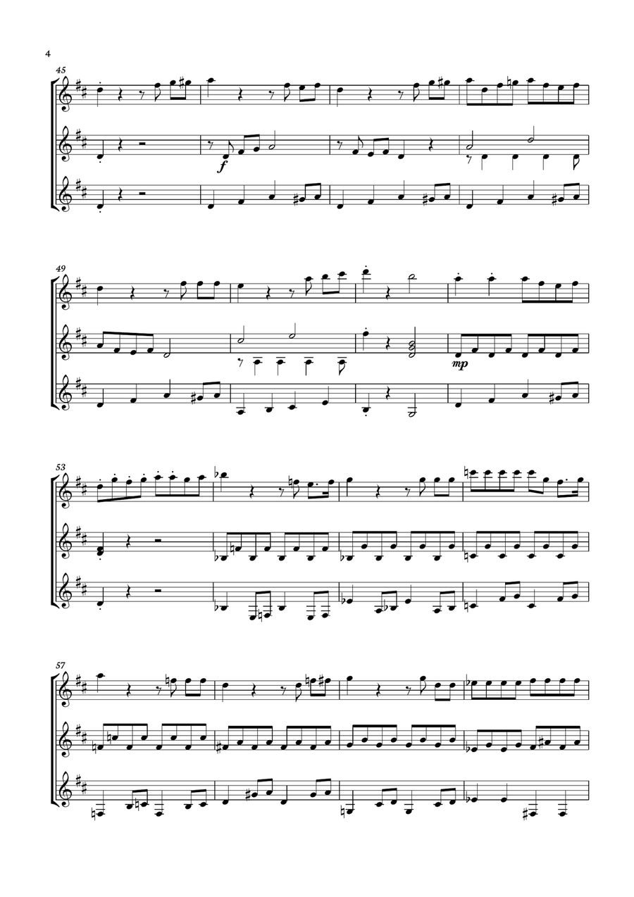 Shaun The Sheep Guitar Ensemble scores gallery preview page 4