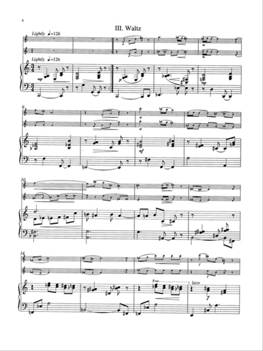 On the Light Side for Two Flutes and Piano Flute Duet scores gallery preview page 4