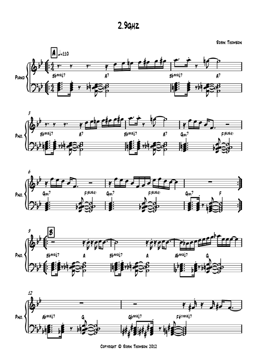 2.9ghz Piano Solo scores gallery preview page 1