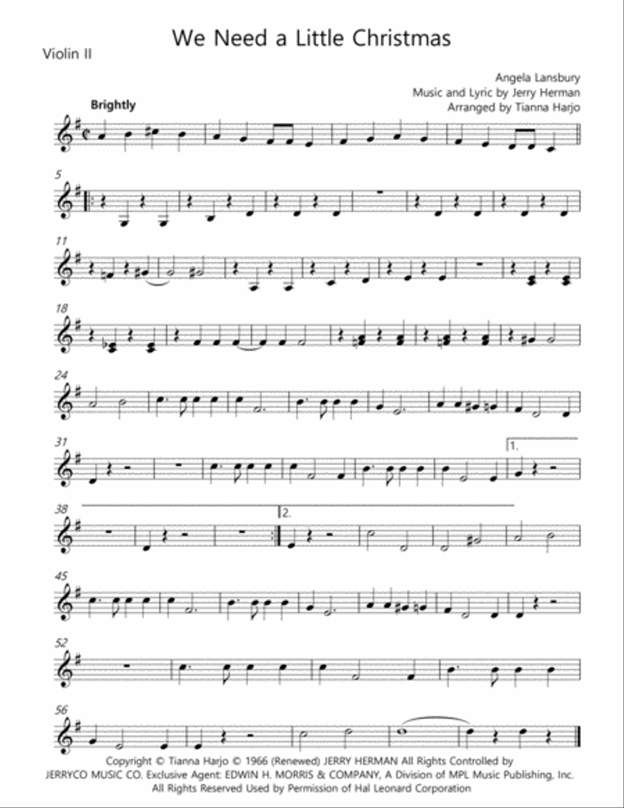 We Need A Little Christmas String Quartet scores gallery preview page 2