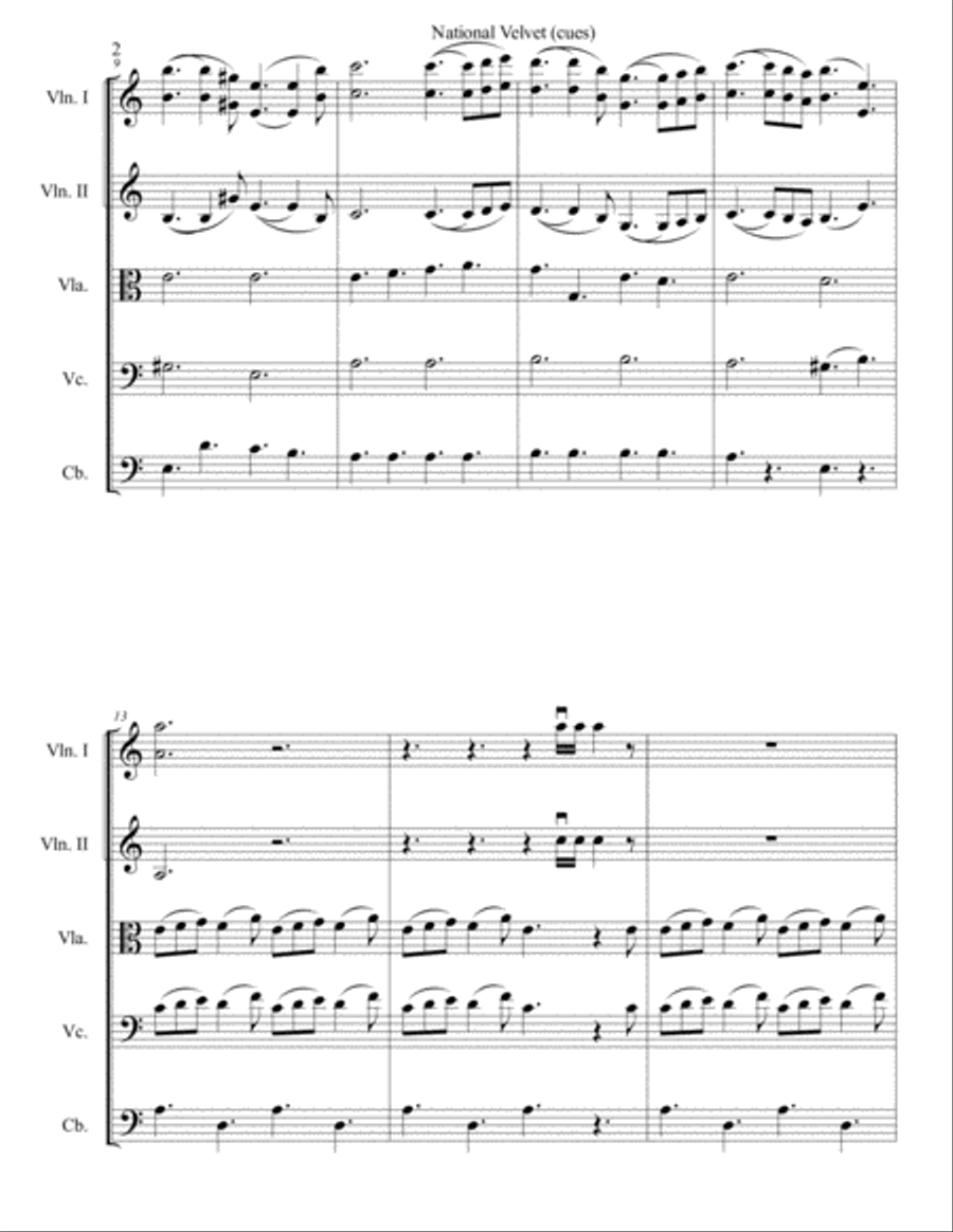 National Velvet (cues) String Orchestra scores gallery preview page 3