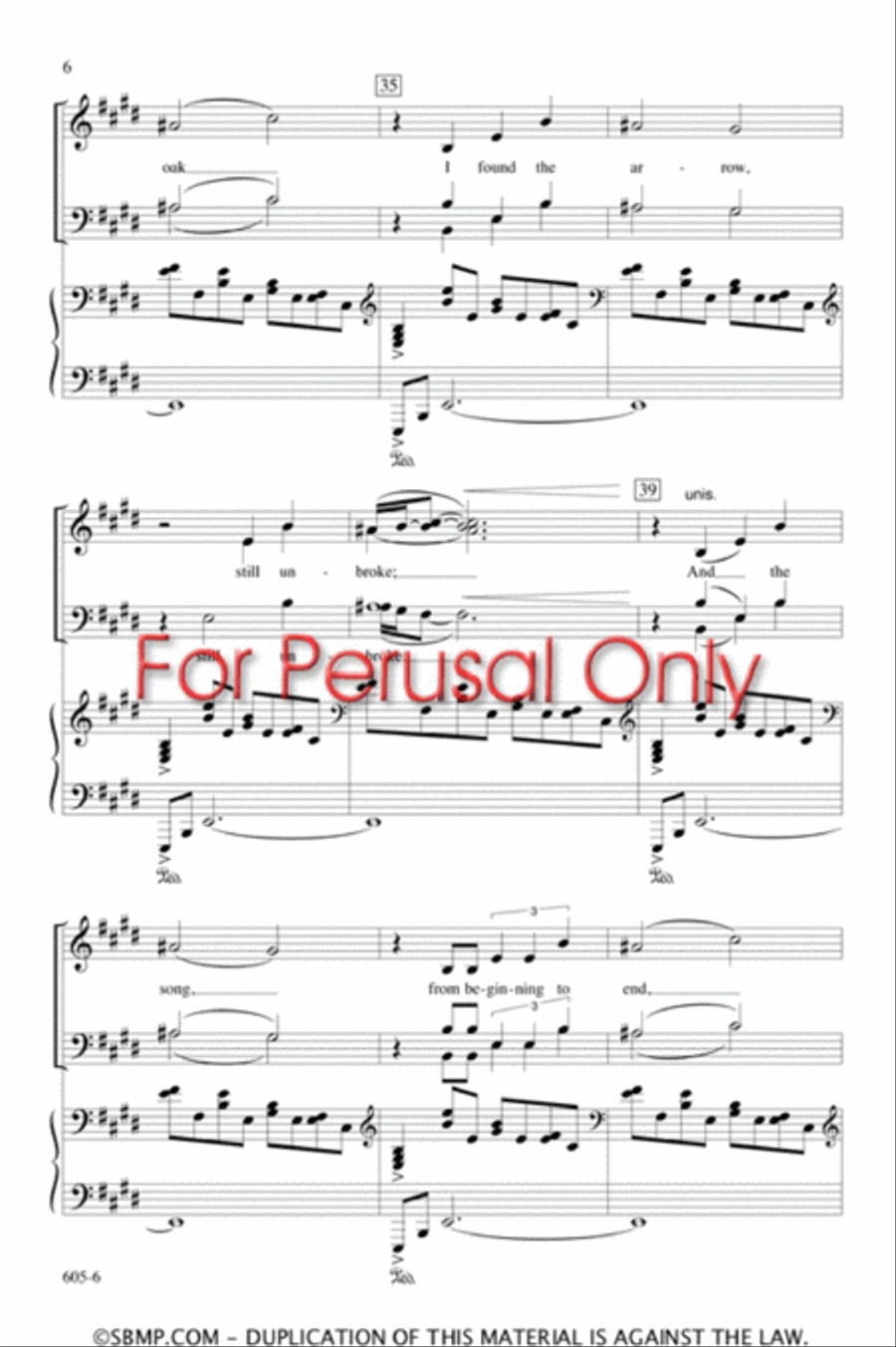 The Arrow and The Song - SATB Octavo 4-Part scores gallery preview page 5