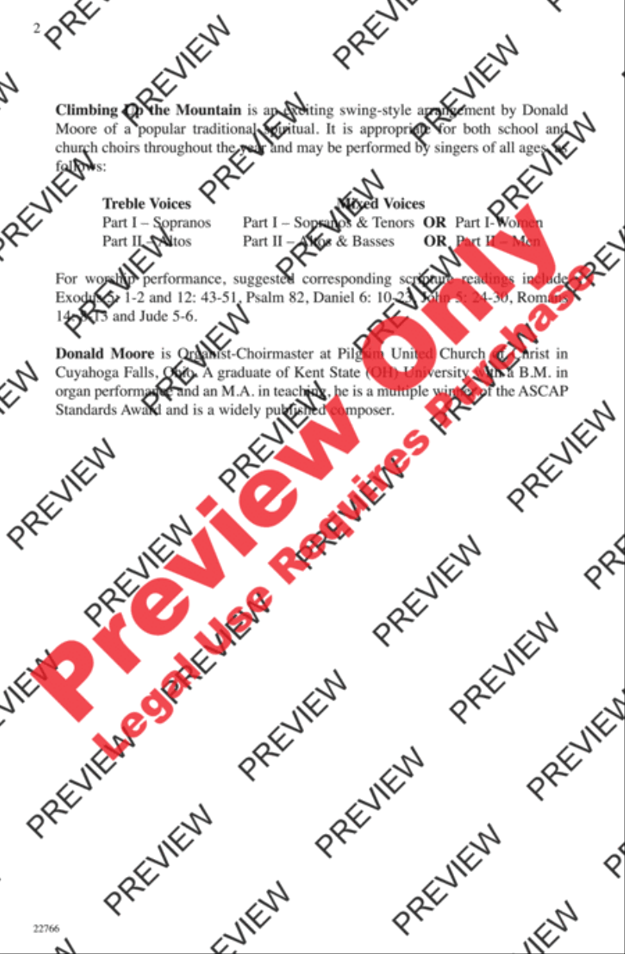 Climbing Up the Mountain 2-Part scores gallery preview page 2
