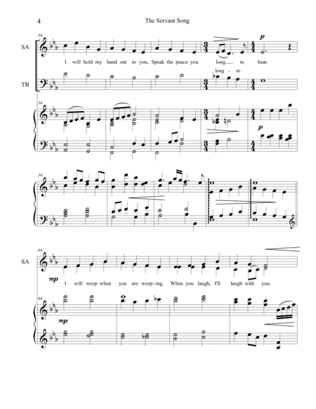The Servant Song SATB Piano (version 2) image number null