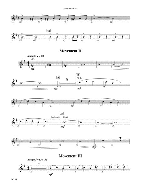 Suite from The New World: (wp) 1st Horn in E-flat