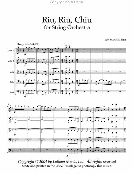 Riu, Riu, Chiu for String Orchestra image number null