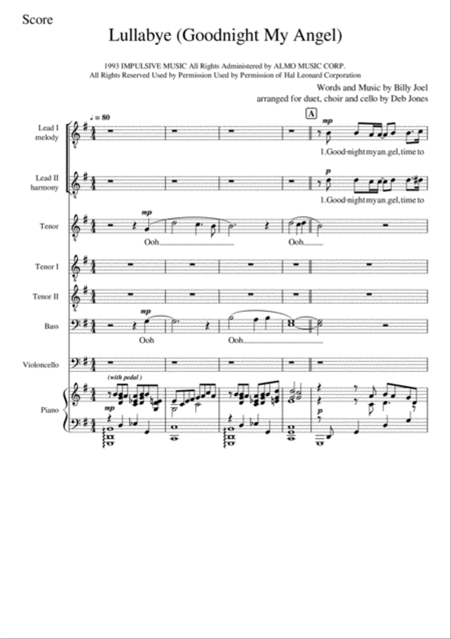 Lullabye (Goodnight, My Angel) TTBB scores gallery preview page 2