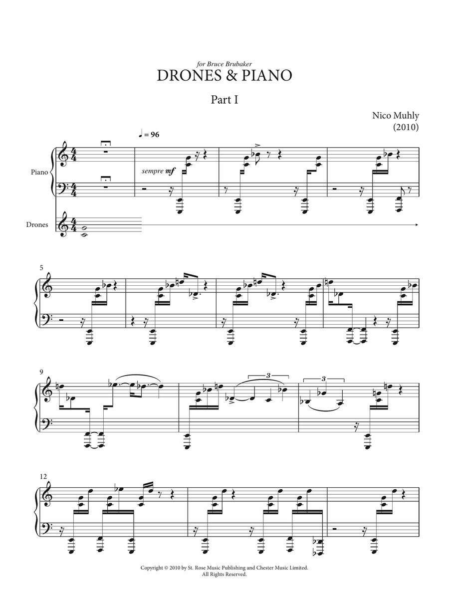 Drones And Piano Drones And Piano Piano Solo scores gallery preview page 1