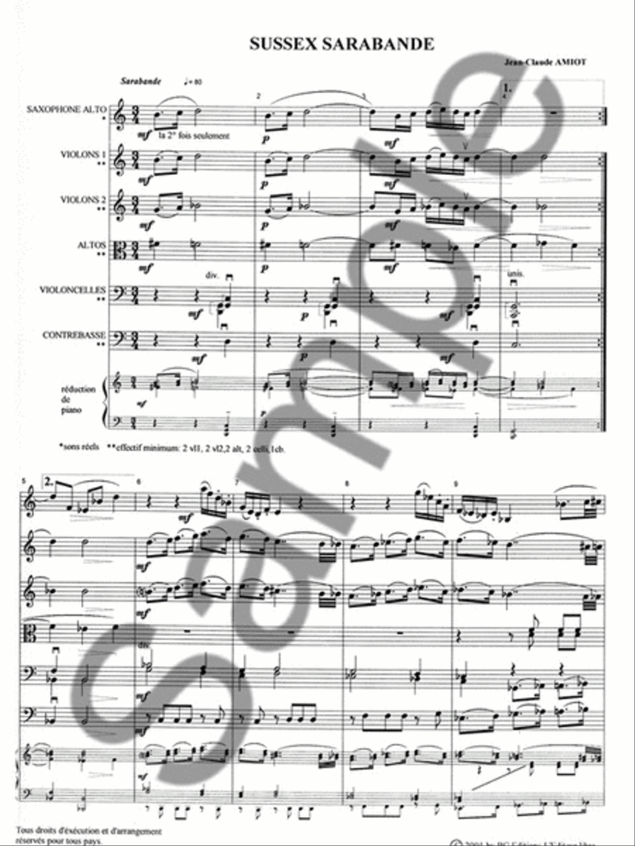 Sussex Saraband (alto) (saxophone-alto & Piano) Saxophone scores gallery preview page 2