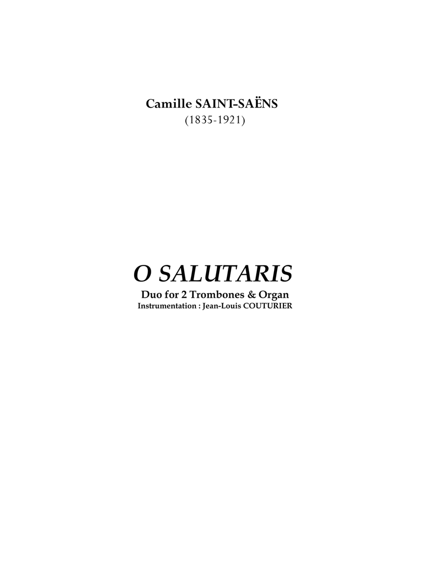 O Salutaris, Duet for Trombones and Organ Trombone Duet scores gallery preview page 1