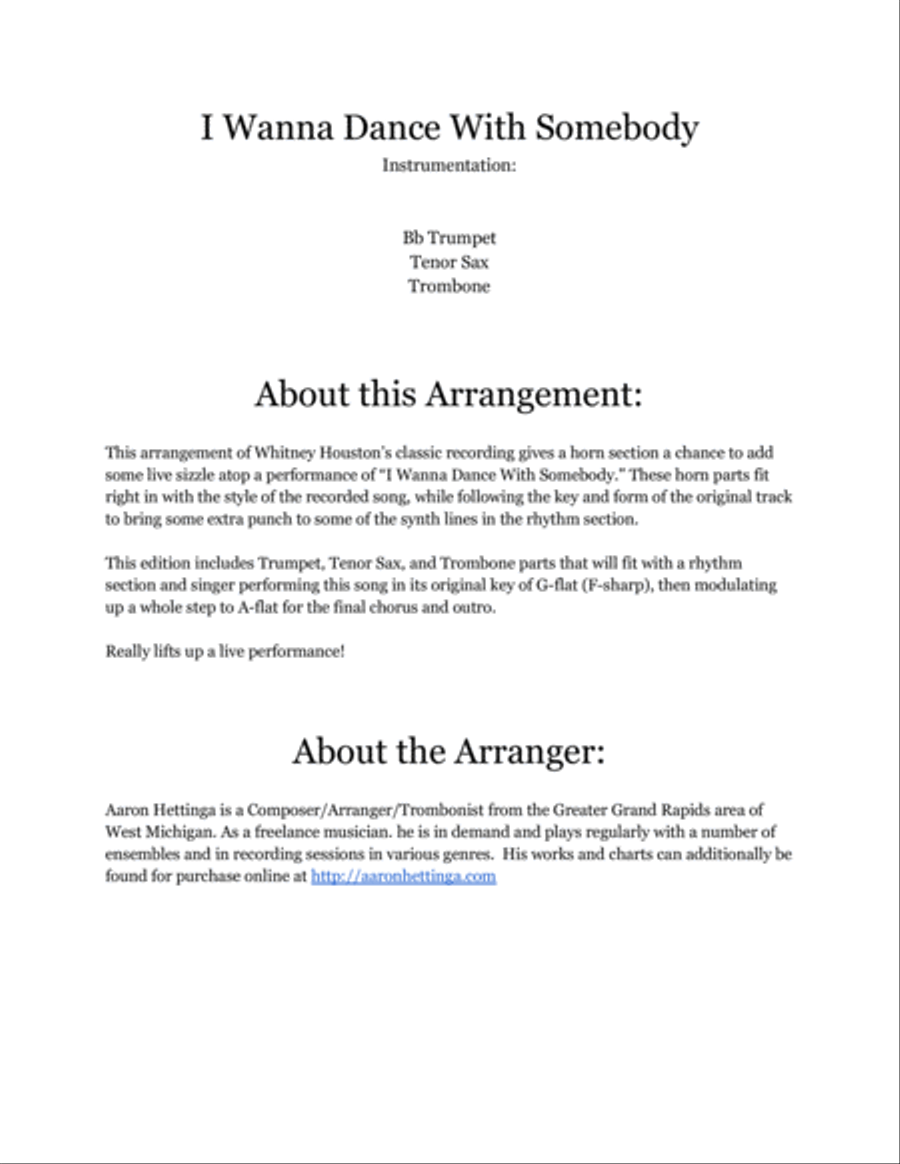 I Wanna Dance With Somebody Small Ensemble scores gallery preview page 2