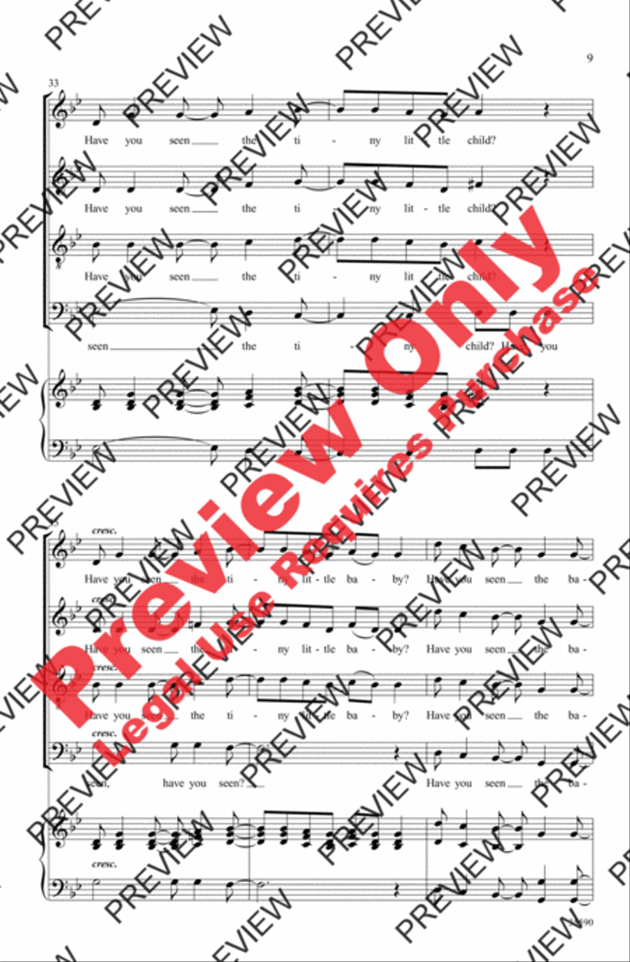 Have You Seen the Baby? 4-Part scores gallery preview page 9