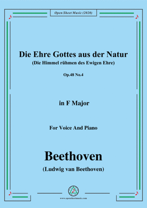 Beethoven-Die Ehre Gottes aus der Natur,in F Major,for Voice and Piano