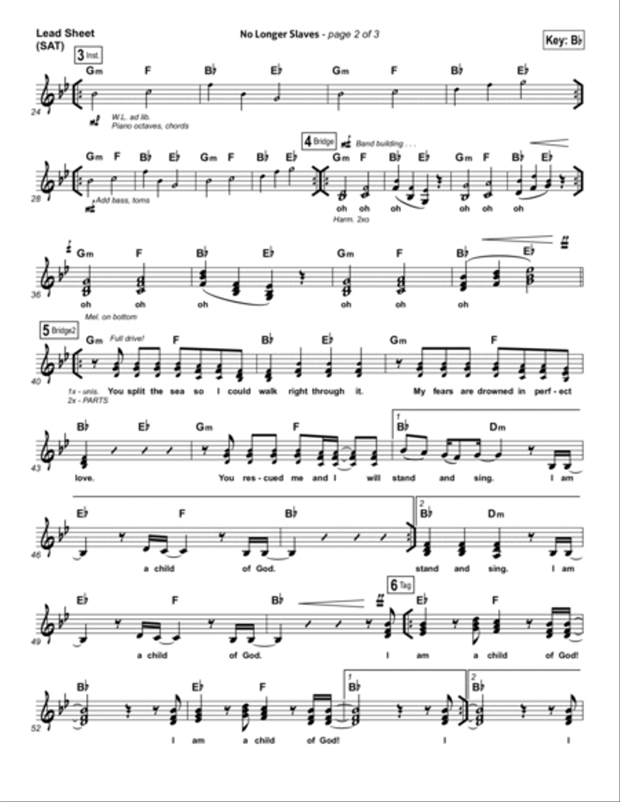 No Longer Slaves No Longer Slaves Piano scores gallery preview page 2