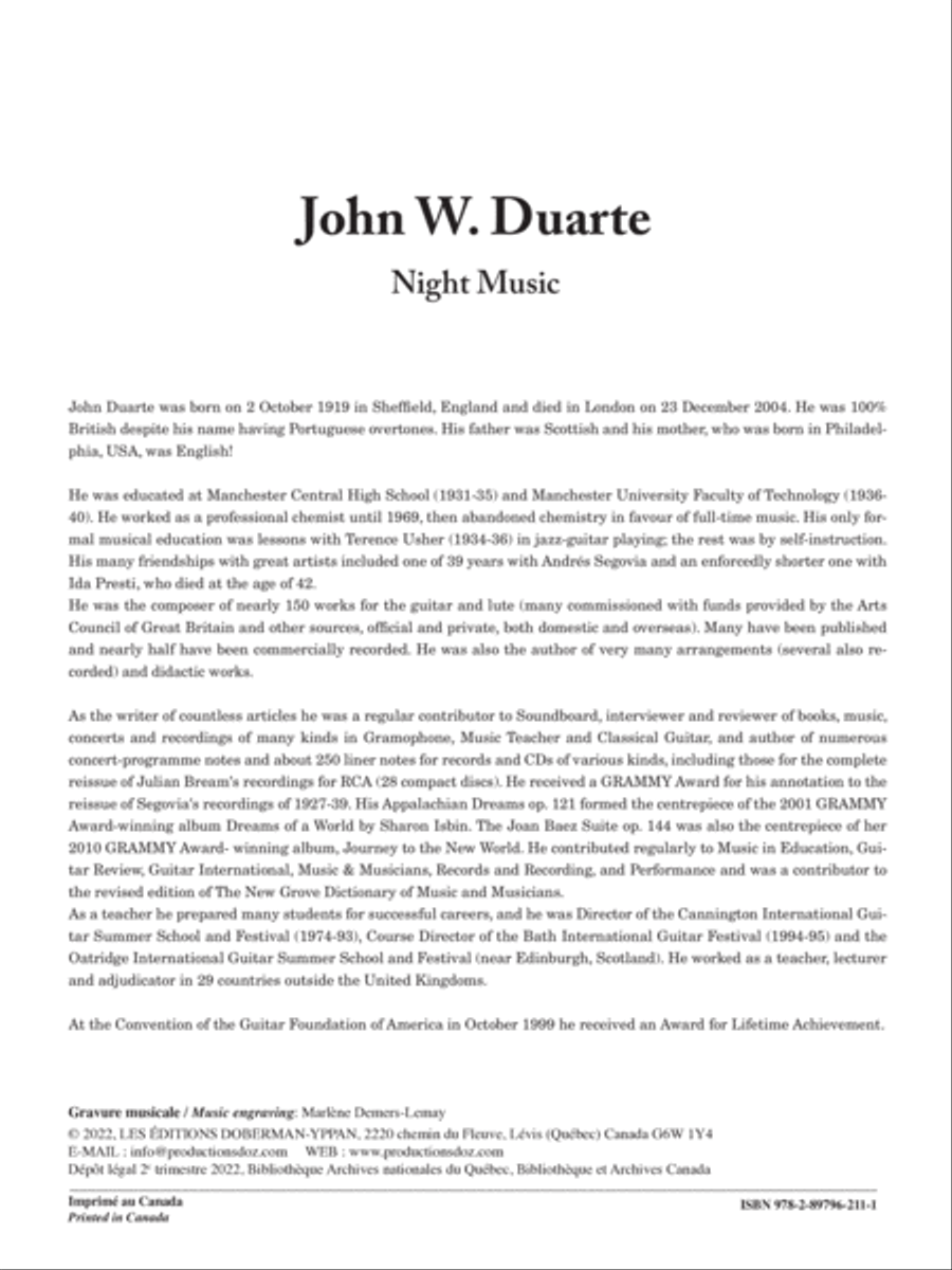 Night Music, Op. 65 Classical Guitar scores gallery preview page 2