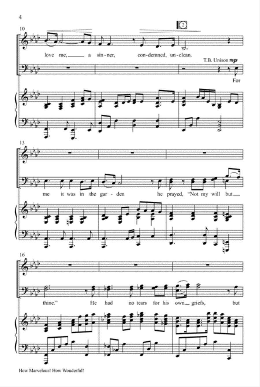 How Marvelous! How Wonderful! (I Stand Amazed) 4-Part scores gallery preview page 5