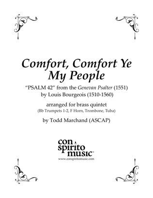 Comfort, Comfort Ye My People (Advent carol) - brass quintet