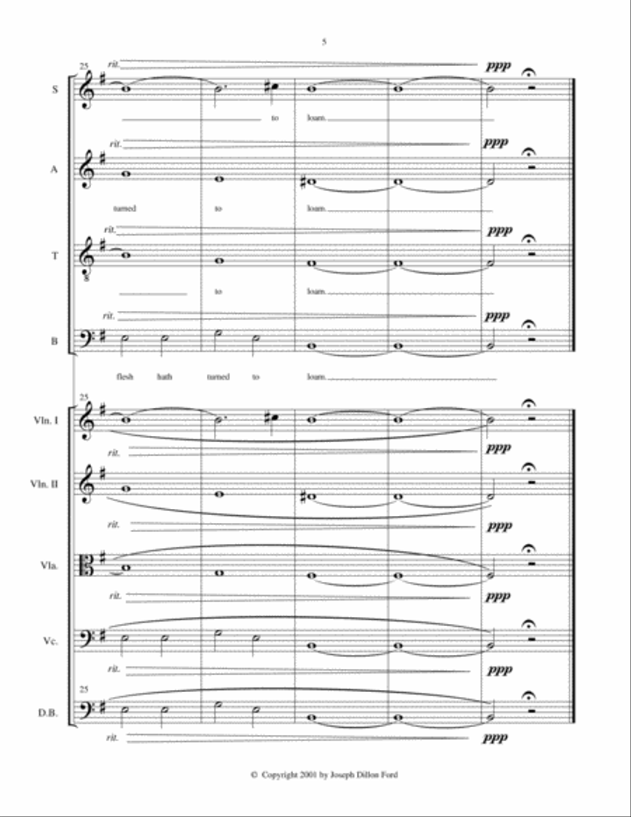 Celestial Light for choir (SATB) and strings or keyboard 4-Part scores gallery preview page 5