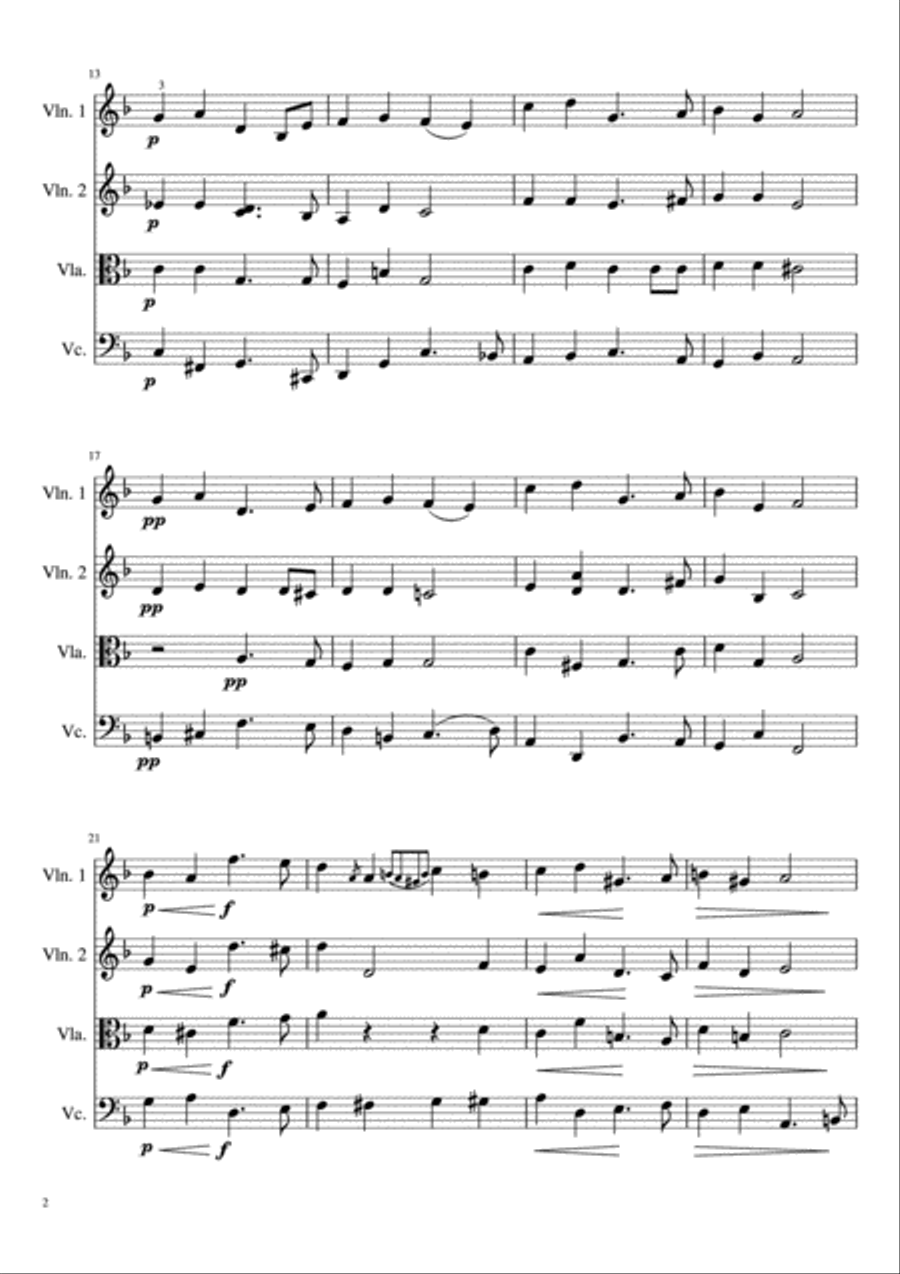 The Happy Farmer & Nordic Song String Quartet scores gallery preview page 3