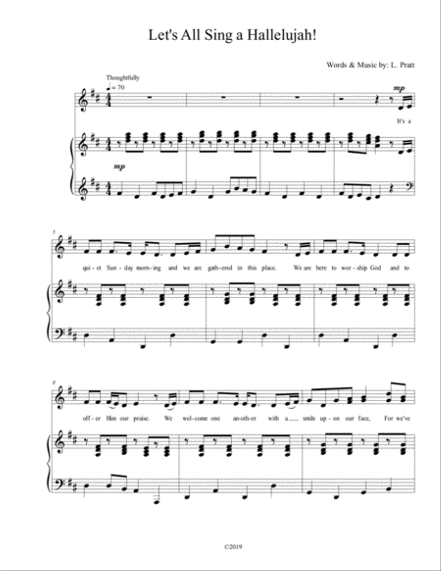 Let's All Sing a Hallelujah! SA scores gallery preview page 1