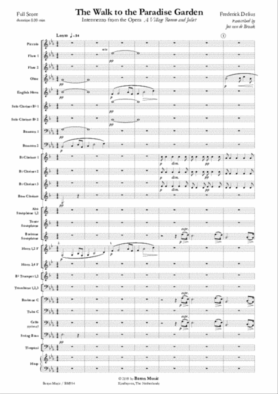 The Walk to the Paradise Garden Concert Band scores gallery preview page 2