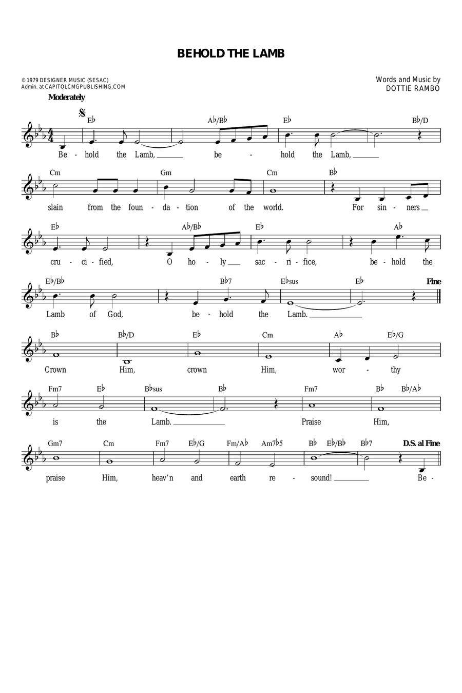 Behold The Lamb Flute scores gallery preview page 1