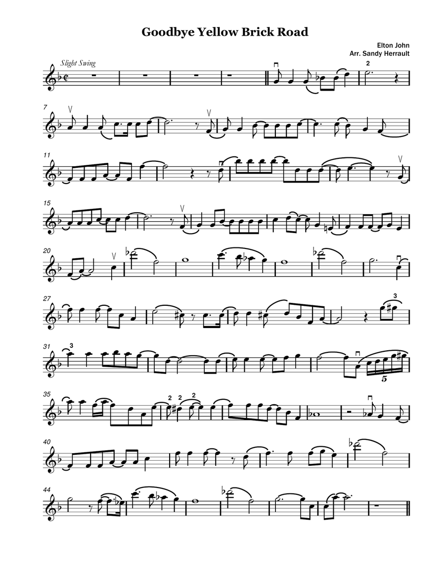 Goodbye Yellow Brick Road Viola Solo scores gallery preview page 1