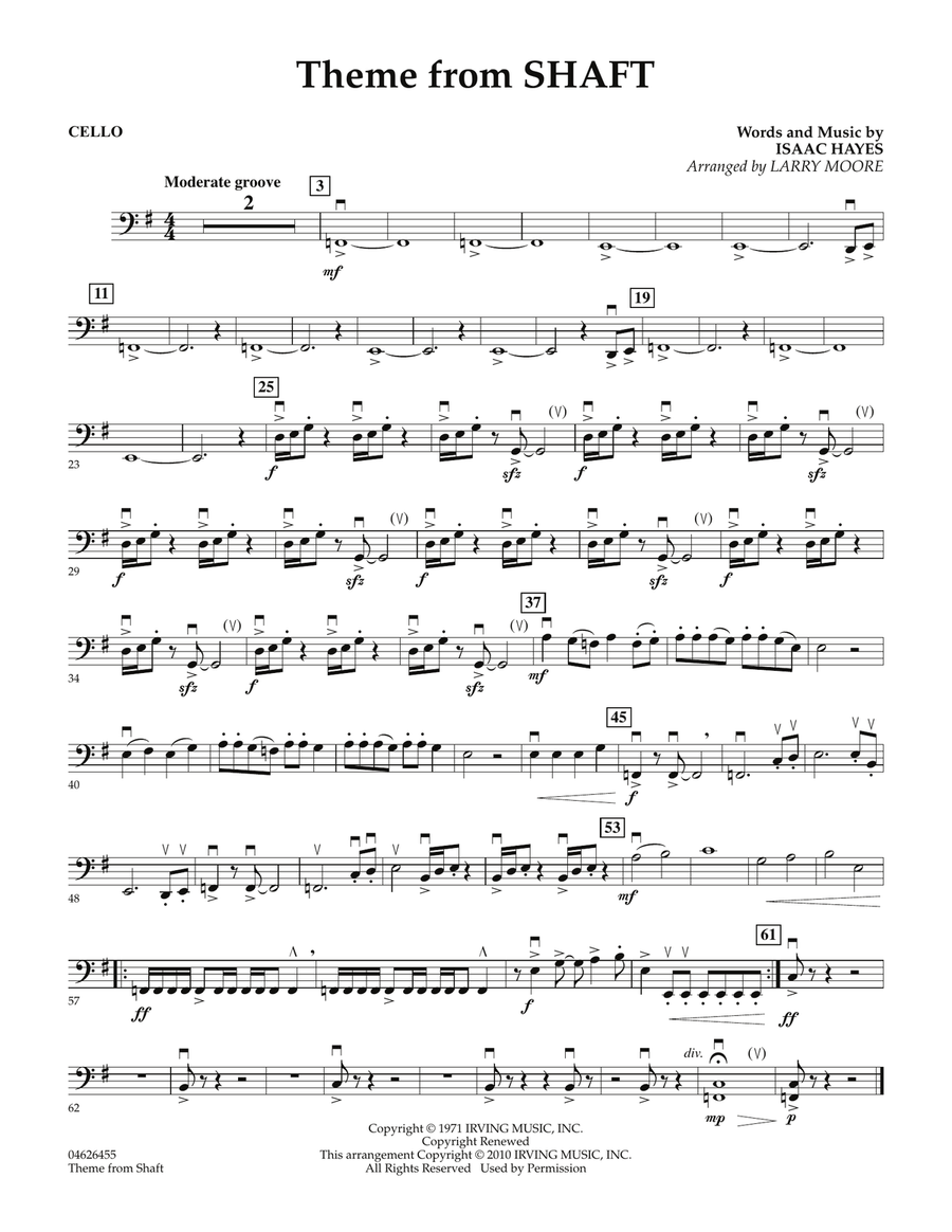 Theme from Shaft - Cello Orchestra scores gallery preview page 1