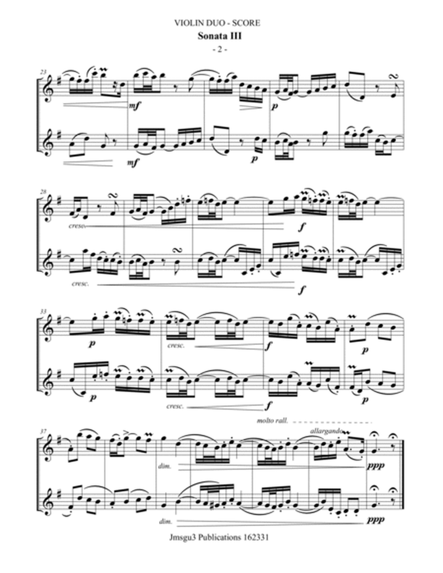 Handel: Sonata No. 3 for Violin Duo image number null