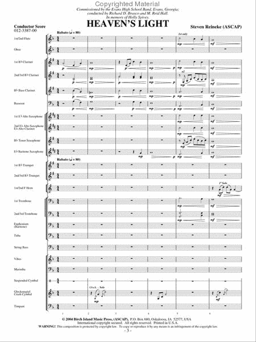 Heaven's Light Concert Band scores gallery preview page 2