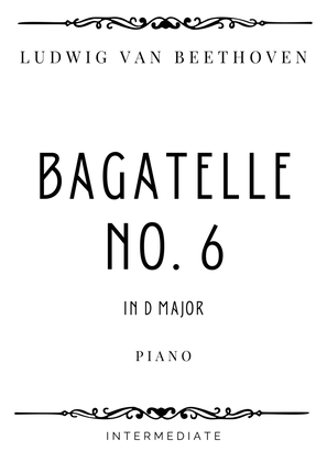 Book cover for Beethoven - Bagatelle No. 6 in D Major - Intermediate