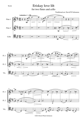 Eriskay love lilt (Vair mi o) for 2 flutes and cello