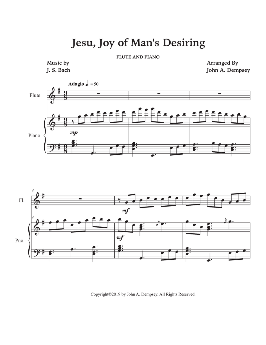 Jesu, Joy of Man's Desiring (Flute and Piano) Flute Solo scores gallery preview page 5