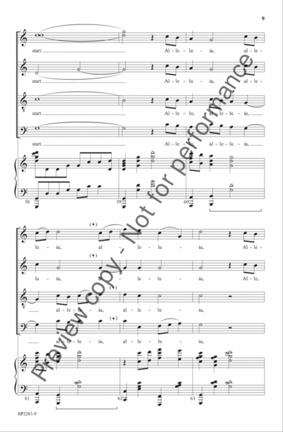 Wounded Alleluias 4-Part scores gallery preview page 10