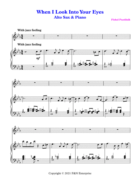 "When I Look Into Your Eyes" for Alto Sax and Piano-Video image number null