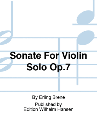 Book cover for Sonate For Violin Solo Op.7