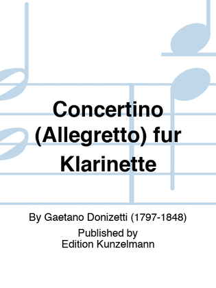 Book cover for Concertino (Allegretto) for clarinet