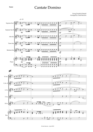 Cantate Domino - Handel (Saxophone Quintet) Piano and chords