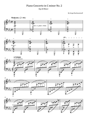 Book cover for Rachmaninoff - Piano Concerto No.2 - Op.18 Mov.I - For Piano Solo Original