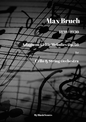 Book cover for Bruch Adagio on Celtic Melodies Op. 56 for Cello & String Orchestra